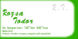 rozsa todor business card
